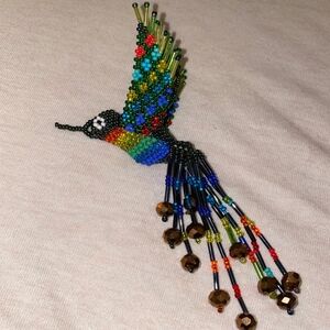 Colorful Beaded Bird Ornament